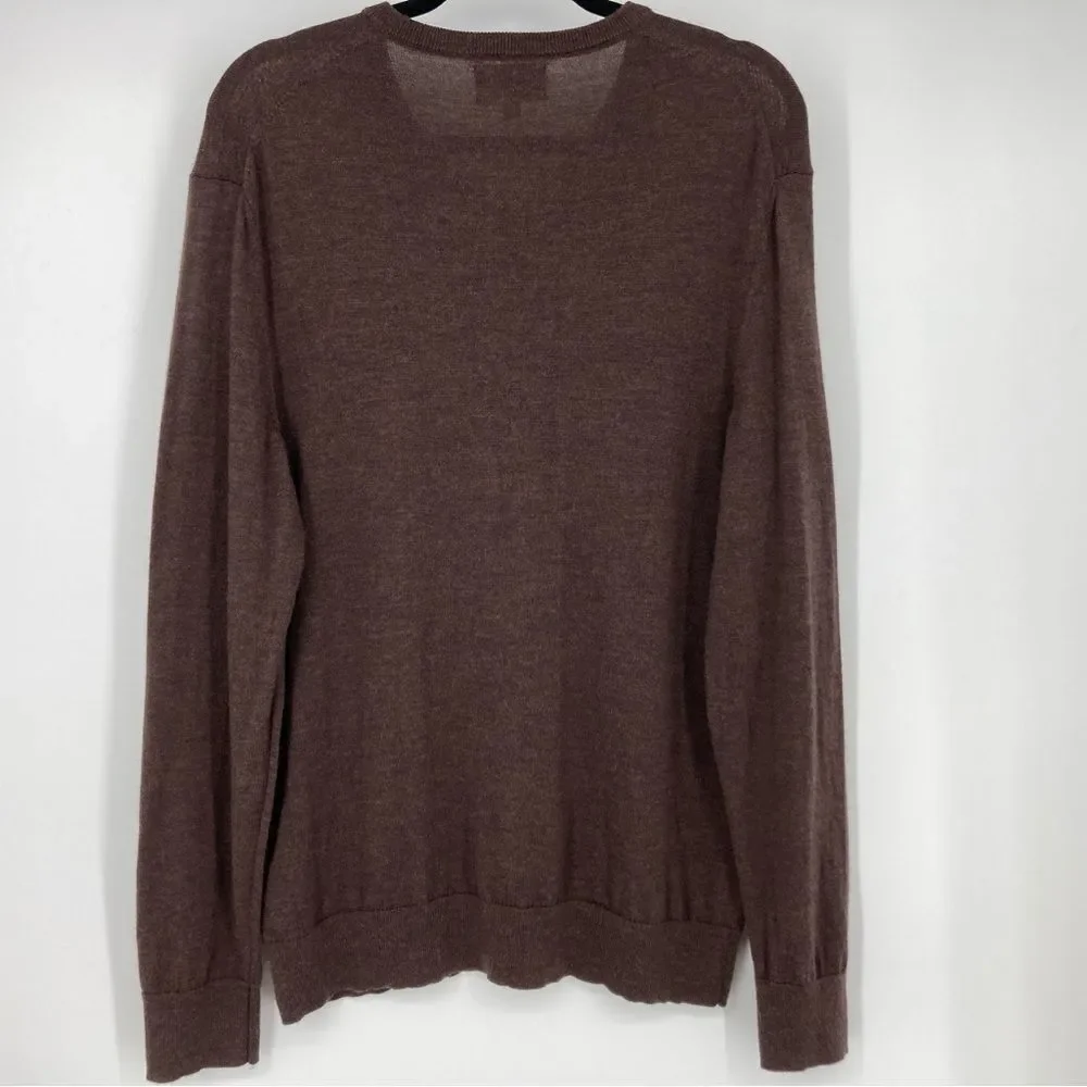 Calvin Klein Extra Merino Wool Men's Chocolate Sweater SZ L Jordan